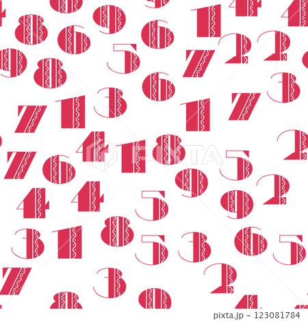 Seamless pattern with beautiful numbers....のイラスト素材 [123081784] - PIXTA