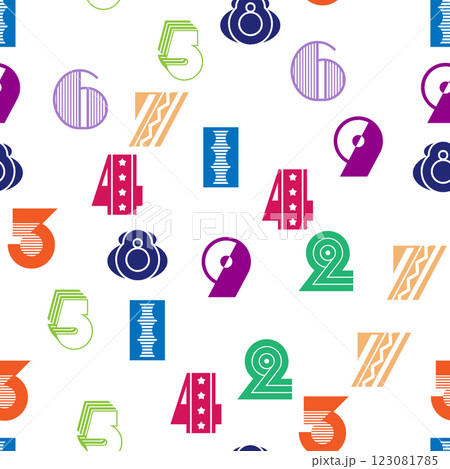 Seamless pattern with beautiful numbers....のイラスト素材 [123081785] - PIXTA
