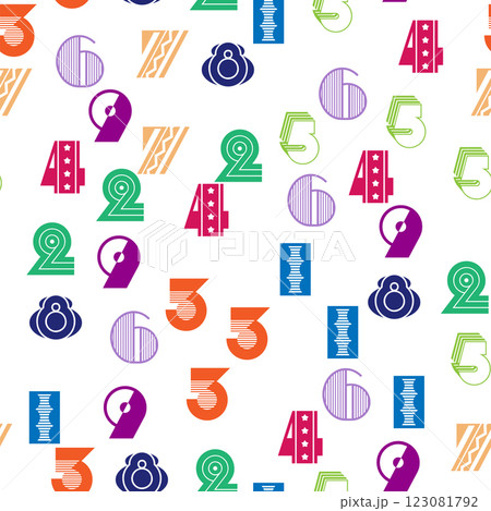 Seamless pattern with beautiful numbers....のイラスト素材 [123081792] - PIXTA