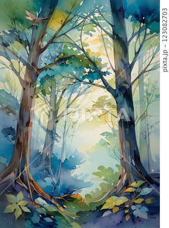 幻想的な水彩画　風景 123082703
