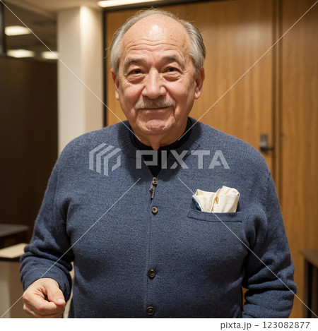 アクティブシニア　おじいちゃん　スーツ 123082877
