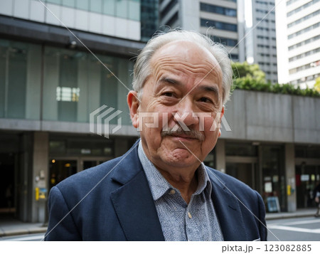 アクティブシニア　おじいちゃん　スーツ 123082885