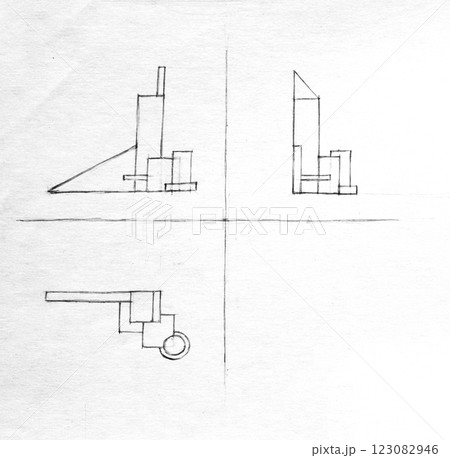 pencil drawing illustration, sketch, hand made 123082946