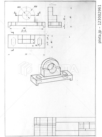 pencil drawing illustration, sketch, hand made 123082961