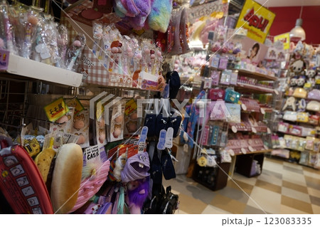 面白いレトロな雑貨屋さんのお店 面白いレトロな雑貨屋さんのお店 123083335