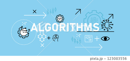 Algorithm AI machine artificial intelligence conceptual digital smart learning robotic system analysis computing programming database processing design icon 123083556