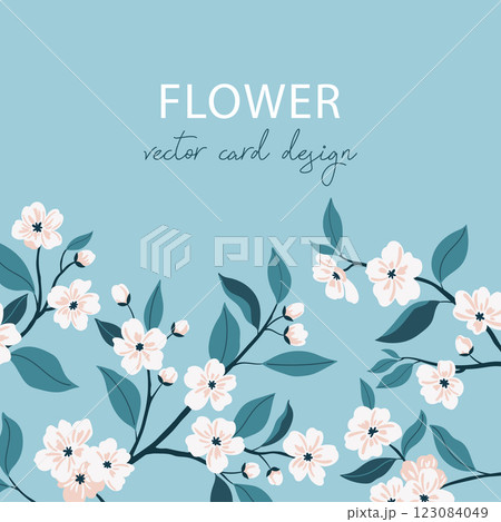 Stylish vector floral card. Wedding invitation or brochure template with place for text. 123084049