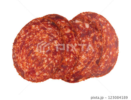 salami peppered sausage isolated 123084189