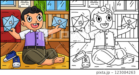 Baptism Baby with Invitation Letters Illustration  123084263