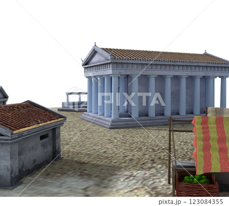 old town, 3d visualization, illustration old town, 3d visualization, illustration 123084355
