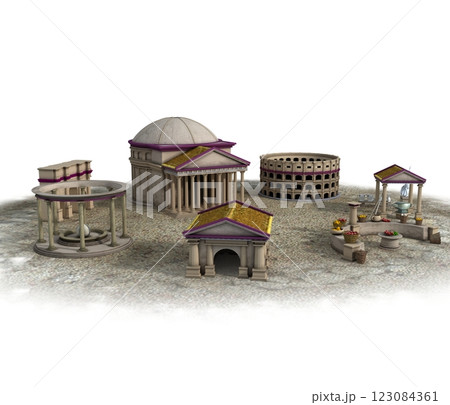 old town, 3d visualization, illustration 123084361