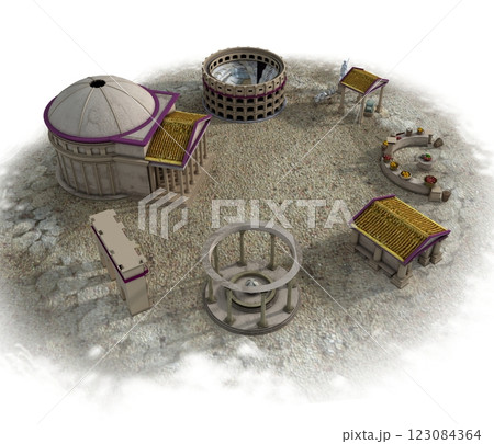 old town, 3d visualization, illustration 123084364
