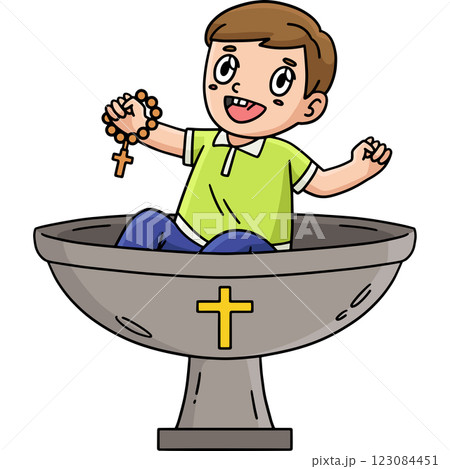 Baptism Child on Font Cartoon Colored Clipart Baptism Child on Font Cartoon Colored Clipart 123084451
