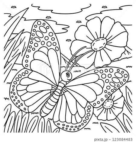 Insect Blue Morpho Butterfly Animal Coloring Page Insect Blue Morpho Butterfly Animal Coloring Page 123084483