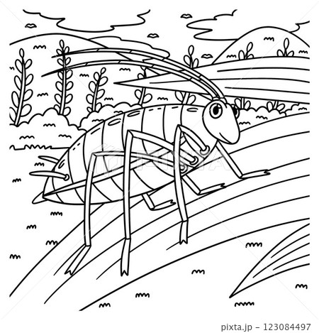 Insect Aphid Animal Coloring Page for Kids 123084497