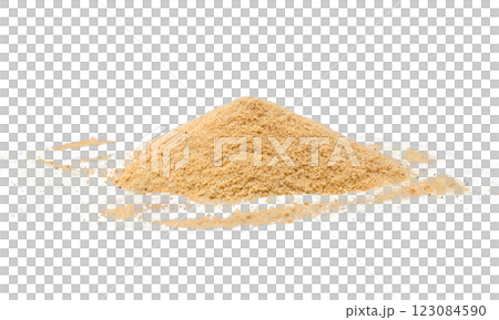 There is a sizable pile of fine sand resting on a clean isolated background There is a sizable pile of fine sand resting on a clean isolated background 123084590