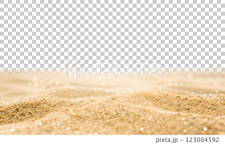 A large heap of golden sand on a beautiful beach with a isolated background 123084592