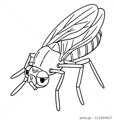 Insect Fruit Fly Animal Isolated Coloring Page  123084627