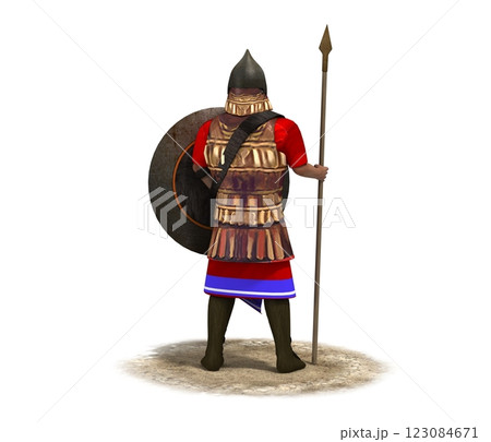 3D rendering, warrior character, illustration 123084671