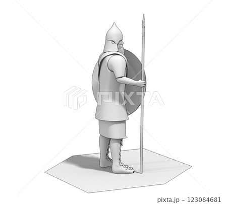 3D rendering, warrior character, illustration 3D rendering, warrior character, illustration 123084681