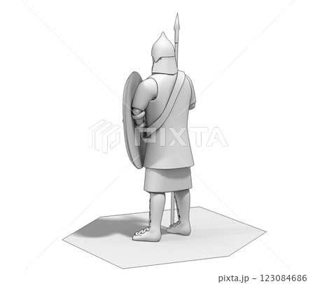 3D rendering, warrior character, illustration 3D rendering, warrior character, illustration 123084686