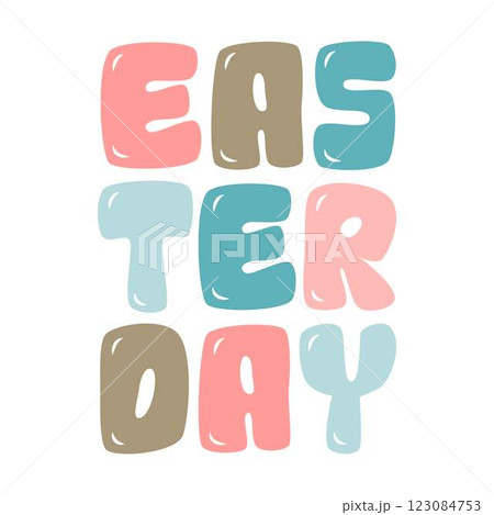 Easter Typography Isolated White Background Easter Typography Isolated White Background 123084753