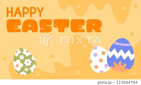 Happy Easter Egg Hunting Poster Panoramic Banner Happy Easter Egg Hunting Poster Panoramic Banner 123084764