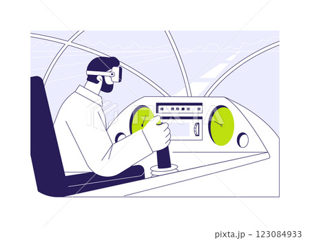 VR pilot training abstract concept vector illustration. VR pilot training abstract concept vector illustration. 123084933