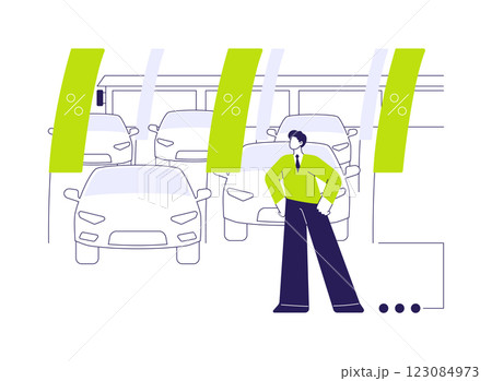 Used car dealership abstract concept vector illustration. 123084973