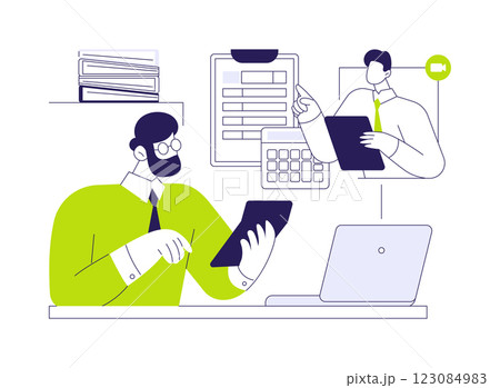 Remote accountant abstract concept vector illustration. 123084983