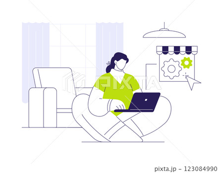 Creating online shop abstract concept vector illustration. Creating online shop abstract concept vector illustration. 123084990