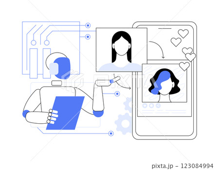 AI-Generated Social Media Avatars abstract concept vector illustration. 123084994
