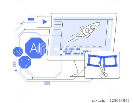 AI-Powered Video Creation abstract concept vector illustration. AI-Powered Video Creation abstract concept vector illustration. 123084995