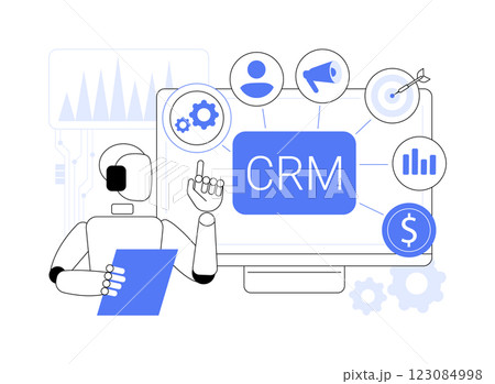 AI-Driven CRM abstract concept vector illustration. AI-Driven CRM abstract concept vector illustration. 123084998