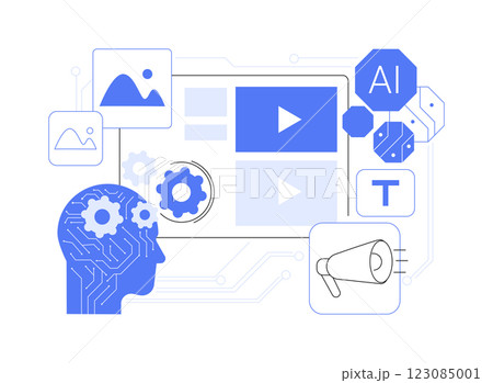 AI-Driven Content Creation abstract concept vector illustration. 123085001