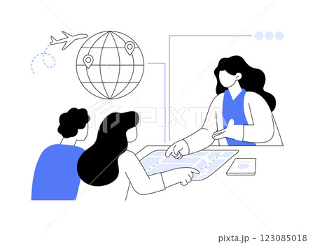 Explaining the route isolated cartoon vector illustrations. Explaining the route isolated cartoon vector illustrations. 123085018