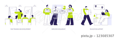 Employee education abstract concept vector illustrations. Employee education abstract concept vector illustrations. 123085307