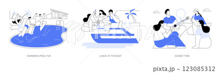 Summer holidays isolated cartoon vector illustrations se 123085312