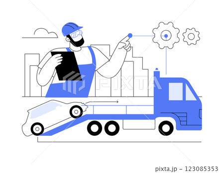 Roadside assistance isolated cartoon vector illustrations. Roadside assistance isolated cartoon vector illustrations. 123085353