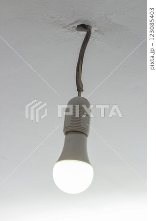 Light bulb on the ceiling Light bulb on the ceiling 123085403
