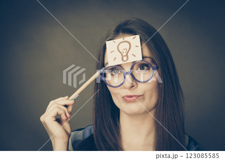 Woman thinking seeks a solution Woman thinking seeks a solution 123085585