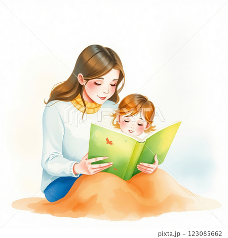 Children and parent reading books 123085662