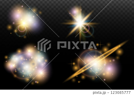 set of glowing stars 123085777