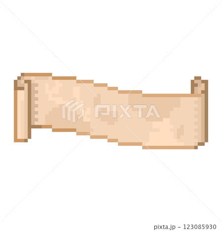 古い紙のスクロールのピクセルイラストレーション 古い紙のスクロールのピクセルイラストレーション 123085930