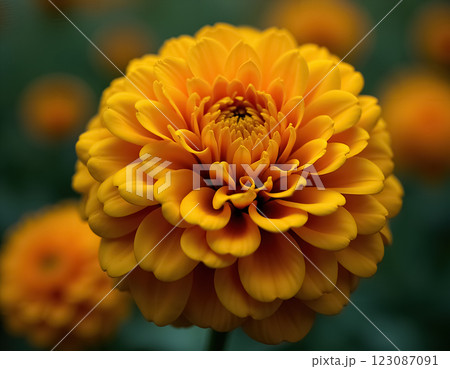 Vibrant Marigold Flower Symbolizing Dia de Muertos Celebration and Remembrance 123087091