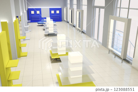 commercial premises, shop, interior visualization, 3D illustration commercial premises, shop, interior visualization, 3D illustration 123088551