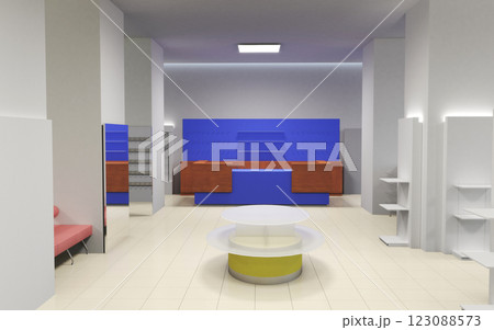 commercial premises, shop, interior visualization, 3D illustration 123088573