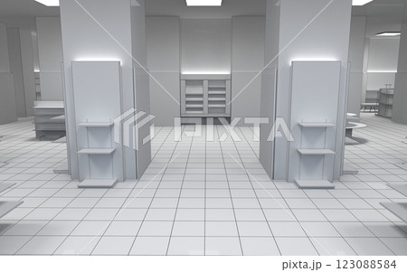 commercial premises, shop, interior visualization, 3D illustration commercial premises, shop, interior visualization, 3D illustration 123088584