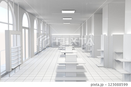 commercial premises, shop, interior visualization, 3D illustration commercial premises, shop, interior visualization, 3D illustration 123088599