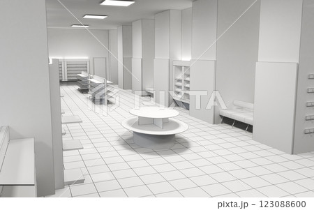 commercial premises, shop, interior visualization, 3D illustration commercial premises, shop, interior visualization, 3D illustration 123088600